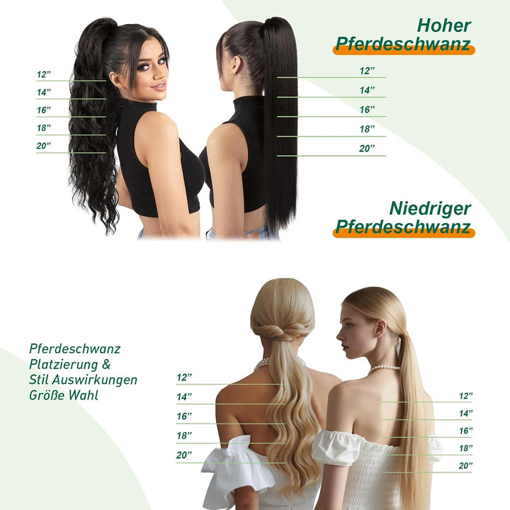 Easyouth Extensions Ponytail Echthaar Remy Pferdeschwanz Echthaar Balayage Zopf Extensions Echthaar