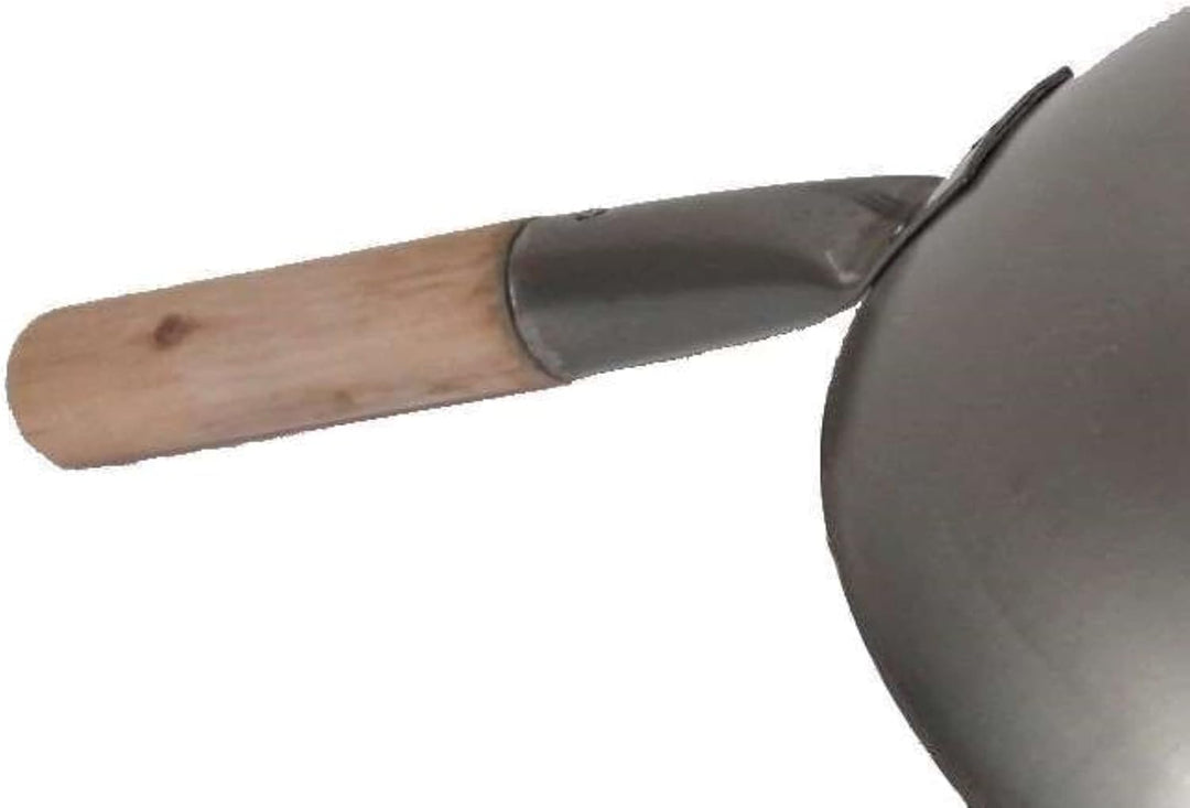 AAF Nommel ®, Wok Pfanne Flacher Boden Ø 40 cm aus Karbon Stahl, für Gas und Induktionskochfelder, m