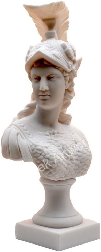 Athena Minerva Büste Kopf griechische römische Göttin gegossene Marmor-Skulptur 37 cm