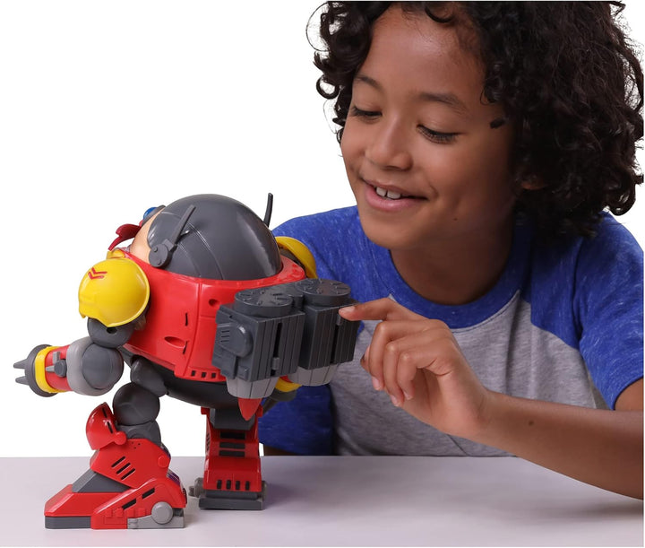 Riesen Dr. Eggmann Roboter 22cm Battle Set mit exklusiver 6cm Sonic Figur (Eggman mit Funktion) Rot,