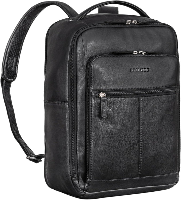 STILORD 'Gordon' Rucksack Leder Herren und Damen Messenger Rucksack Laptop 17 Zoll Lederrucksack Dam
