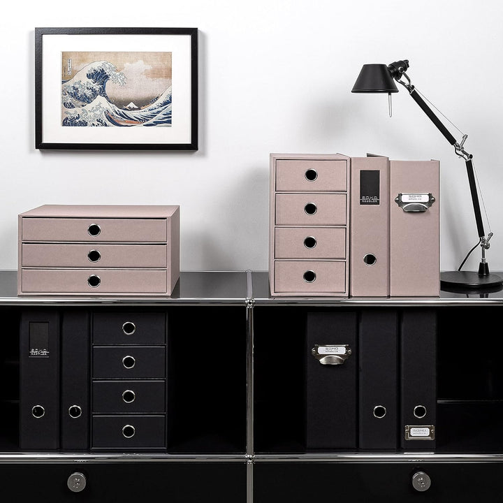 Rössler SOHO 3er Schubladenbox A4 aus Papier | Büro Organizer Schreibtisch| Schubladen Organizer Bür