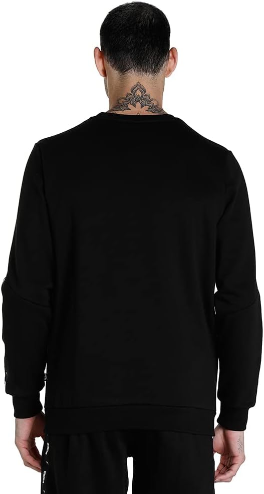 PUMA Herren ESS+ Tape Crew FL Sweatshirt S Puma Schwarz, S Puma Schwarz