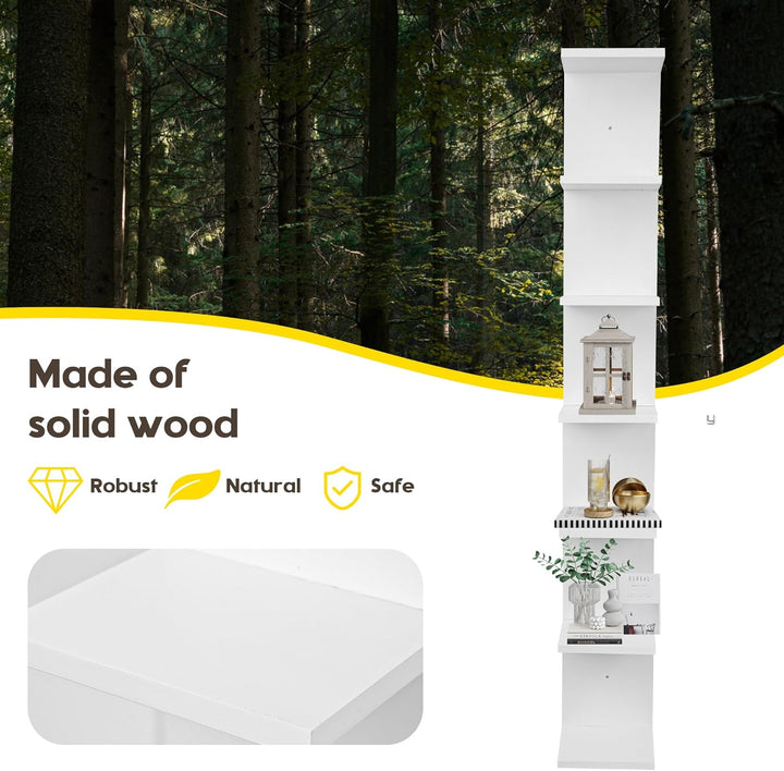 PHOENANCEE 7-stufiges Wandregal, vertikales Regal, Organizer Tall Tower Design dekoratives Wandregal