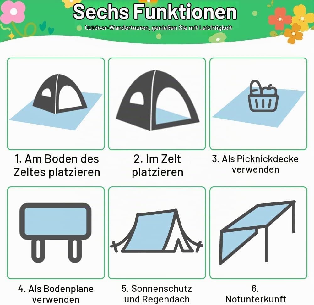 Picknickdecke wasserdicht, 150 x 200 cm Mini picknickdecke, Wasserdicht und schmutzabweisend, Ultral