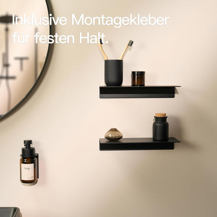 Designfabrik Hamburg Wandregal ohne Bohren | Duschregal selbstklebend | Ablage für Bad, Gästebad, Kü