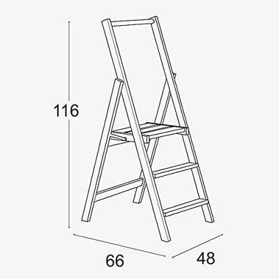 Arredamenti Italia 3-Stufen Leiter Kimora, Holz - zusammenklappbar - 3 Stufen -Farbe: Kirsche Holz A