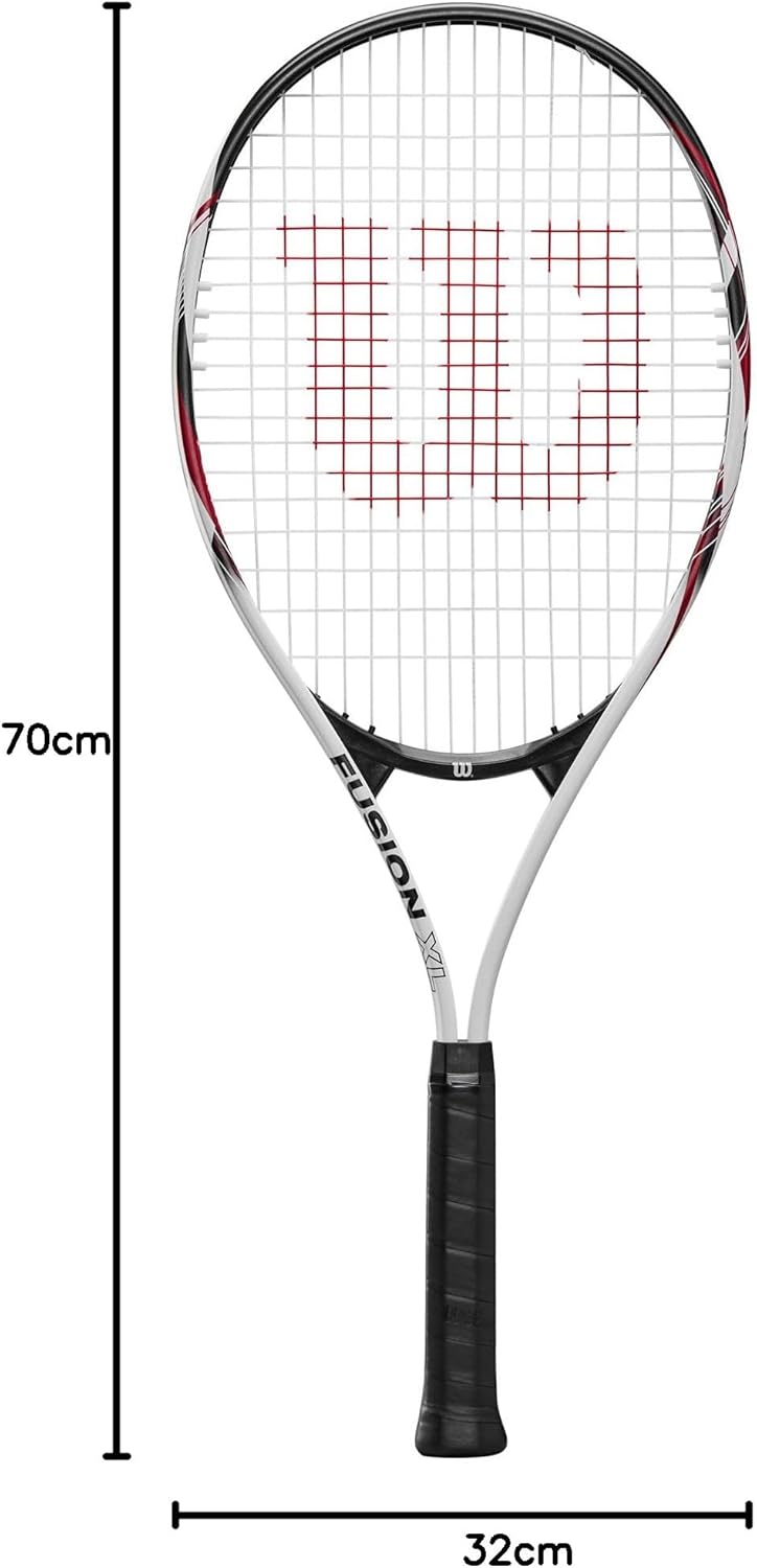 Wilson Tennisschläger Fusion XL, Aluminium, Grifflastige Balance, 291 g, 69,9 cm Länge Griffstärke 3