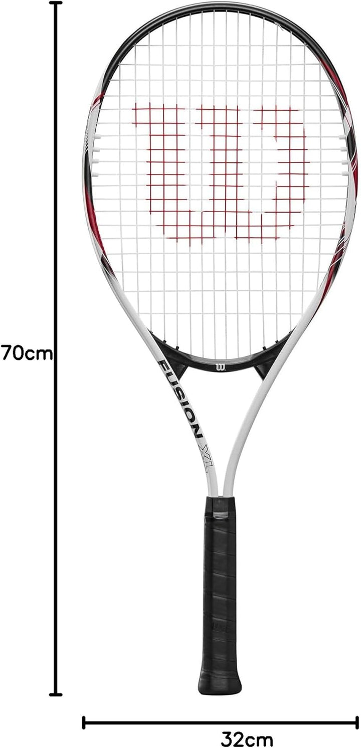 Wilson Tennisschläger Fusion XL, Aluminium, Grifflastige Balance, 291 g, 69,9 cm Länge Griffstärke 3