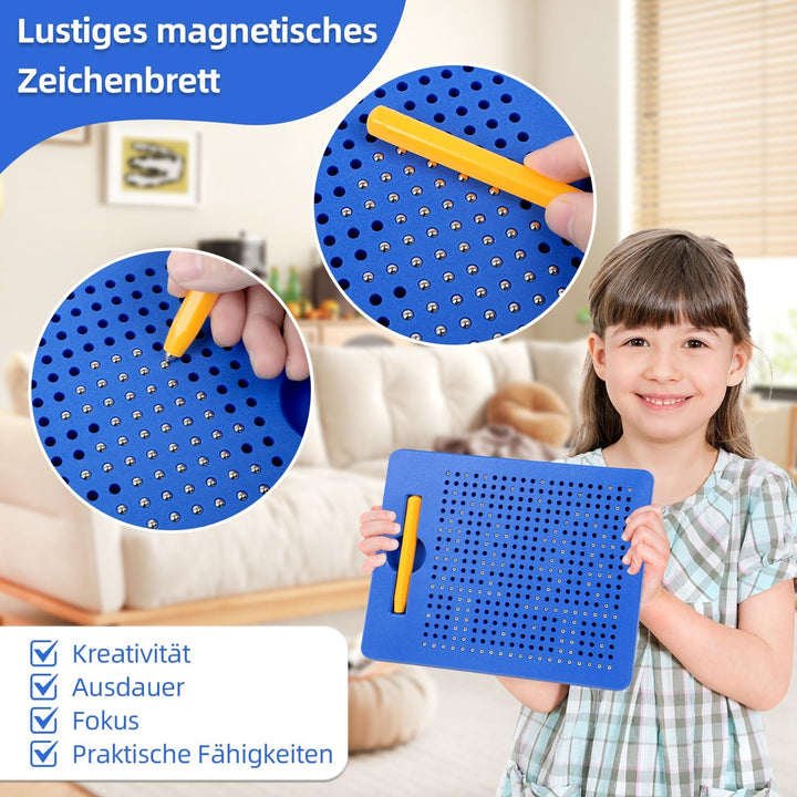 Magnetische Zeichentafel,2 Stück Zaubertafel,Pädagogisches Zeichentablett,Magnet Spiel mit Kugeln un