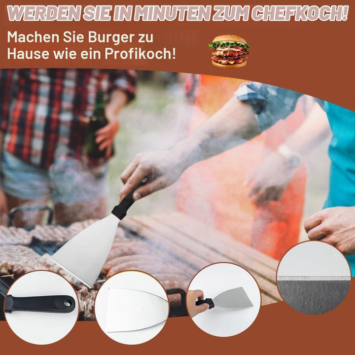 Burger Smasher Set, Edelstahl Burger Smasher Set, Professionelles Burger Smasher Set, 4-TLG mit 1x B