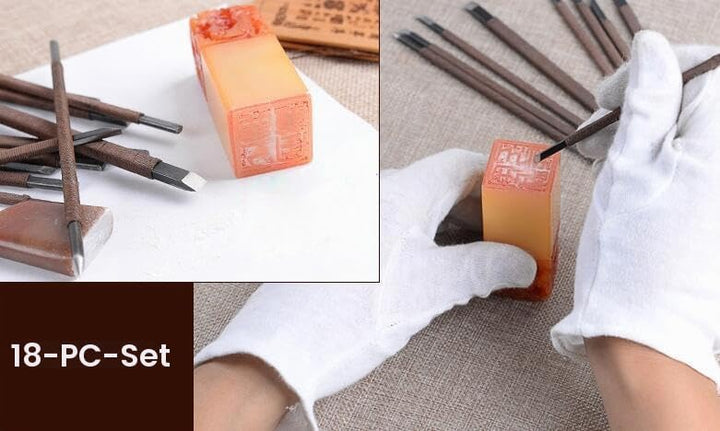 Stein Carving Werkzeug, Carving Meissel Set, 18 Teile/satz Steinschnitzwerkzeugsätzen Mangan Stahl F