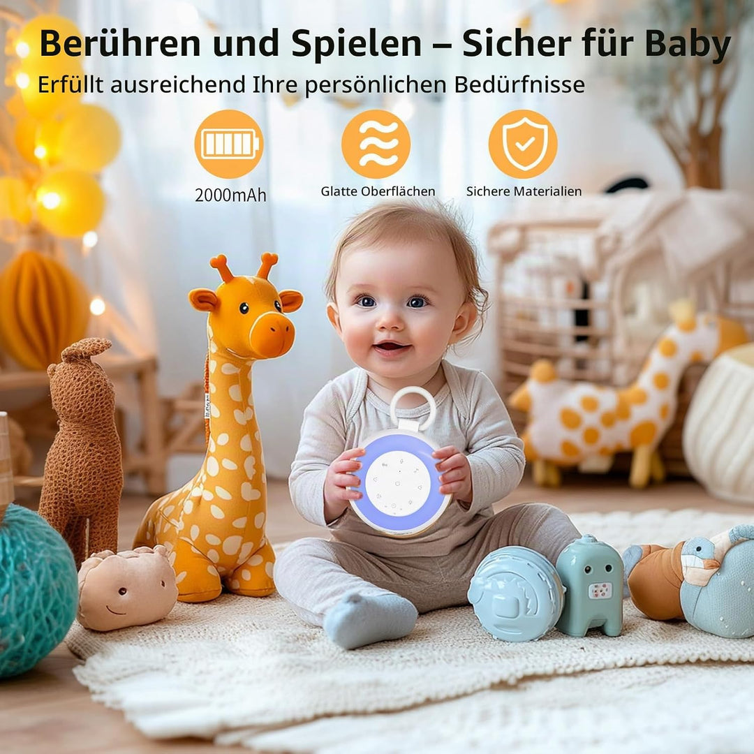 White Noise Machine Baby, GuKKK Tragbare Einschlafhilfe Babys mit Weissem Rauschen&amp;Beruhigende Kläng