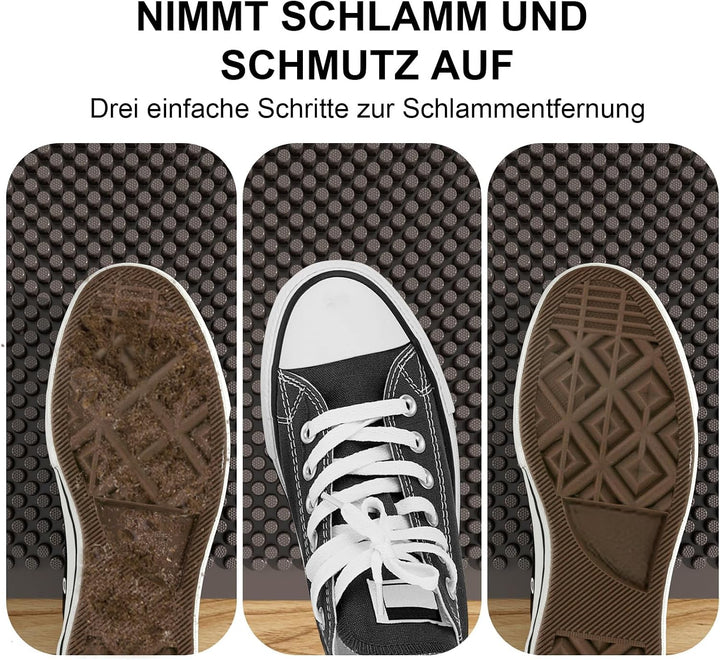 Fowooyeen Fussmatte Aussen, Silikon Schmutzfangmatte Fussmatte Outdoor, Waschbare Fussabtreter mit N