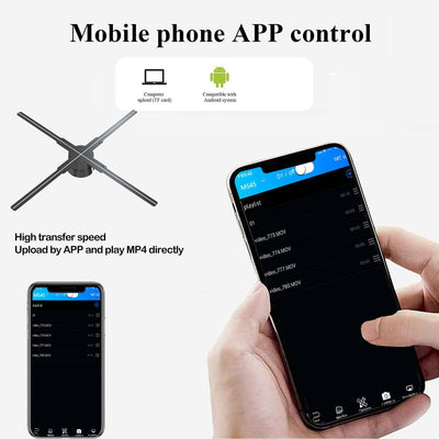 Hologramm Projektor, Bluetooth, Missyou 3D Hologramm Fan 4 Blades Advertising Display LED -Lüfterpro
