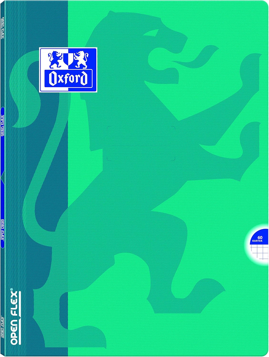 Oxford OPENFLEX Schulheft A5 Kladde 60 karierte Blätter mit Seitenrand, Schulbuch, Optik Paper 90 g,