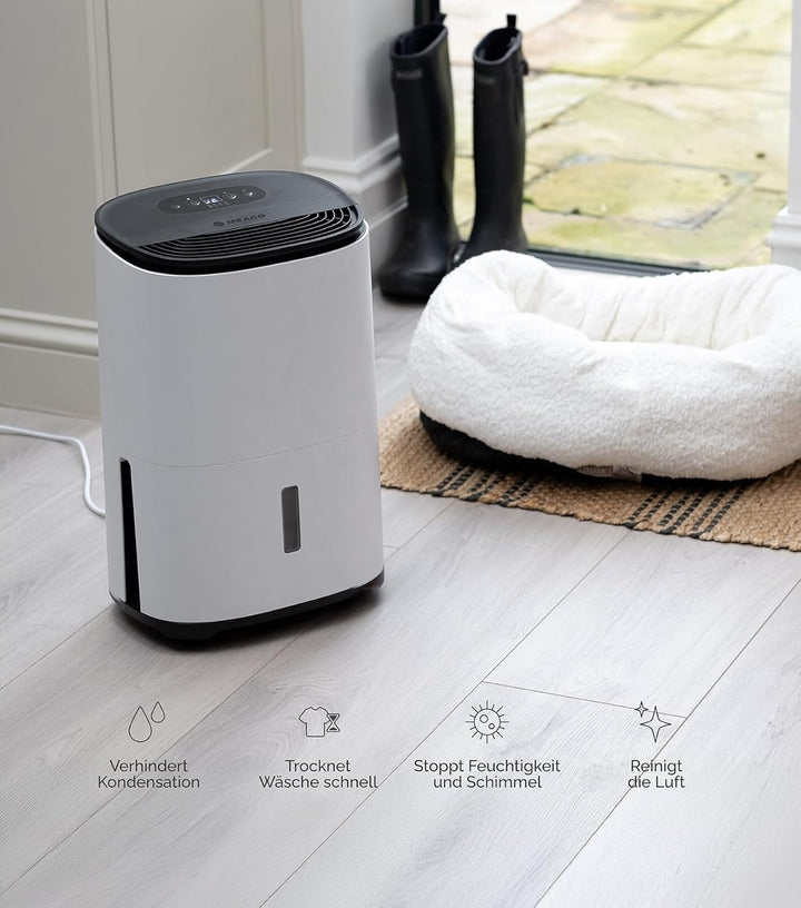 MeacoDry Arete® One 6L Luftentfeuchter & Luftreiniger | Kompakt, Sehr leise mit 32 dB | Idealer Luft