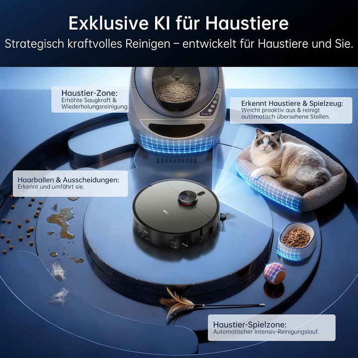 JONR 20000 Pa X9 PRO Roller Wischwalze Saugroboter mit Wischfunktion, Kontinuierlicher Frischwasser-