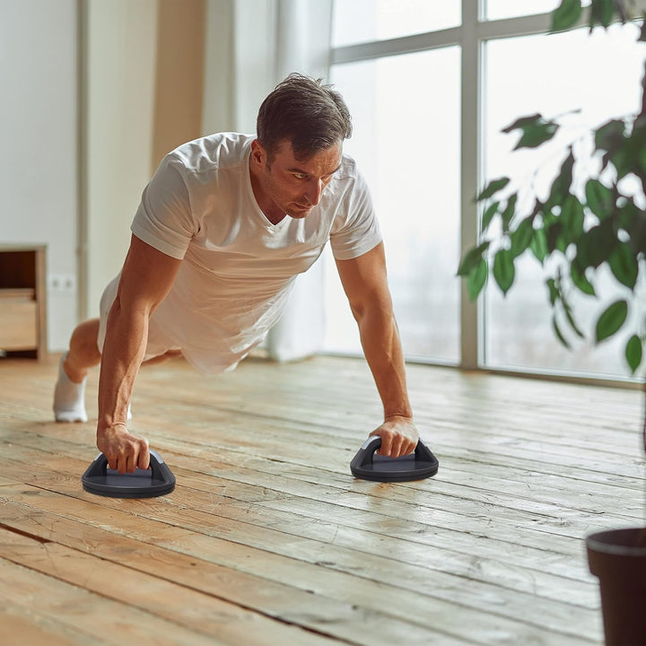 Relaxdays Liegestützgiffe, 2er Set, drehbar, Kniematte, Home Workout, Gymnastik & Callisthenics Ober