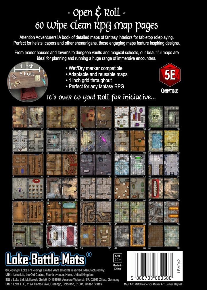 Loke Battle Mats Big Book of Battle Mats Rooms, Vaults, Chambers