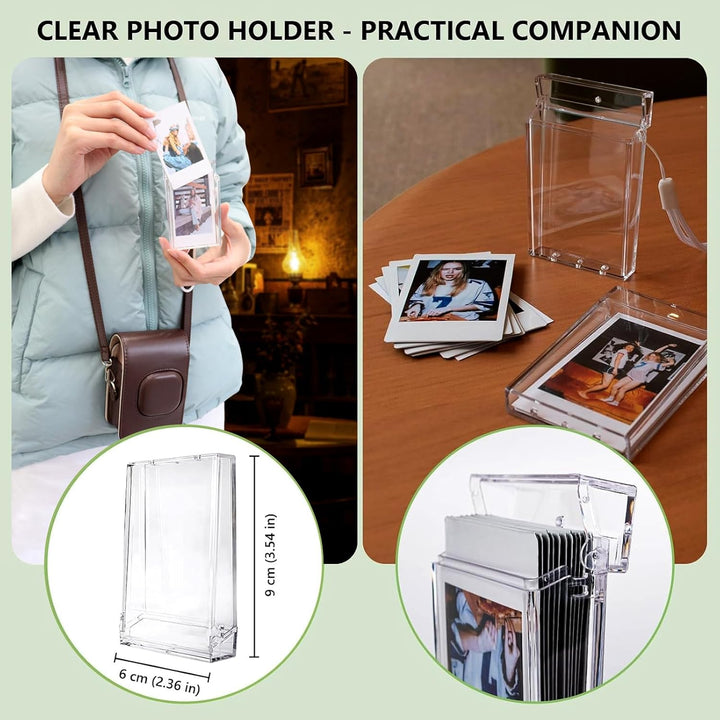 HIYQIN Leder Tasche Kompatibel mit Fujifilm Instax Mini LiPLAY, für Fujifilm Mini Liplay Tasche mit