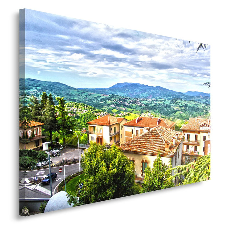 Feeby Frames, Leinwandbild, Bilder, Wand Bild, Wandbilder, Kunstdruck 80x120cm, GEBIRGE, AUSSICHT, H