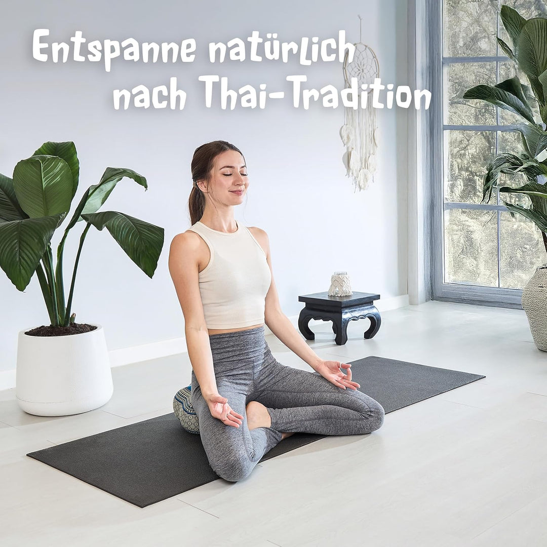 Livasia Meditationskissen Stern, Yogakissen mit Kapok, Pouf, Bodenkissen sternförmig Yoga Zen Medita