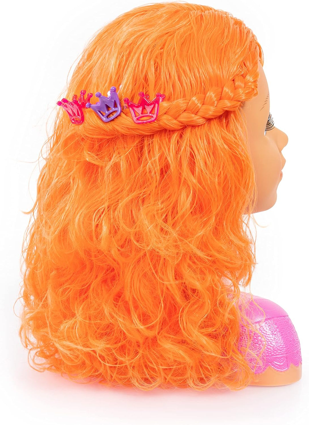 Bayer Design 90088BO Frisierkopf Charlene Super Model mit Haarzubehör, Schminke, rot orange, Rot Ora