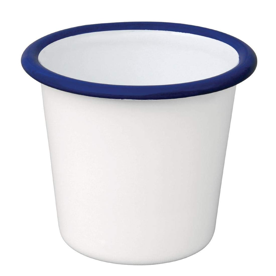Olympia DC383 Sossentasse emailliert weiss/blau Weiss / Blau, Weiss / Blau