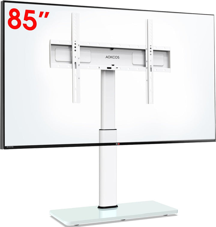 AOKCOS TV Standfuss TV Ständer Höhe 1130mm für 43-75 85 Zoll Fernseher, Neigbar Schwenkbar Höhenvers
