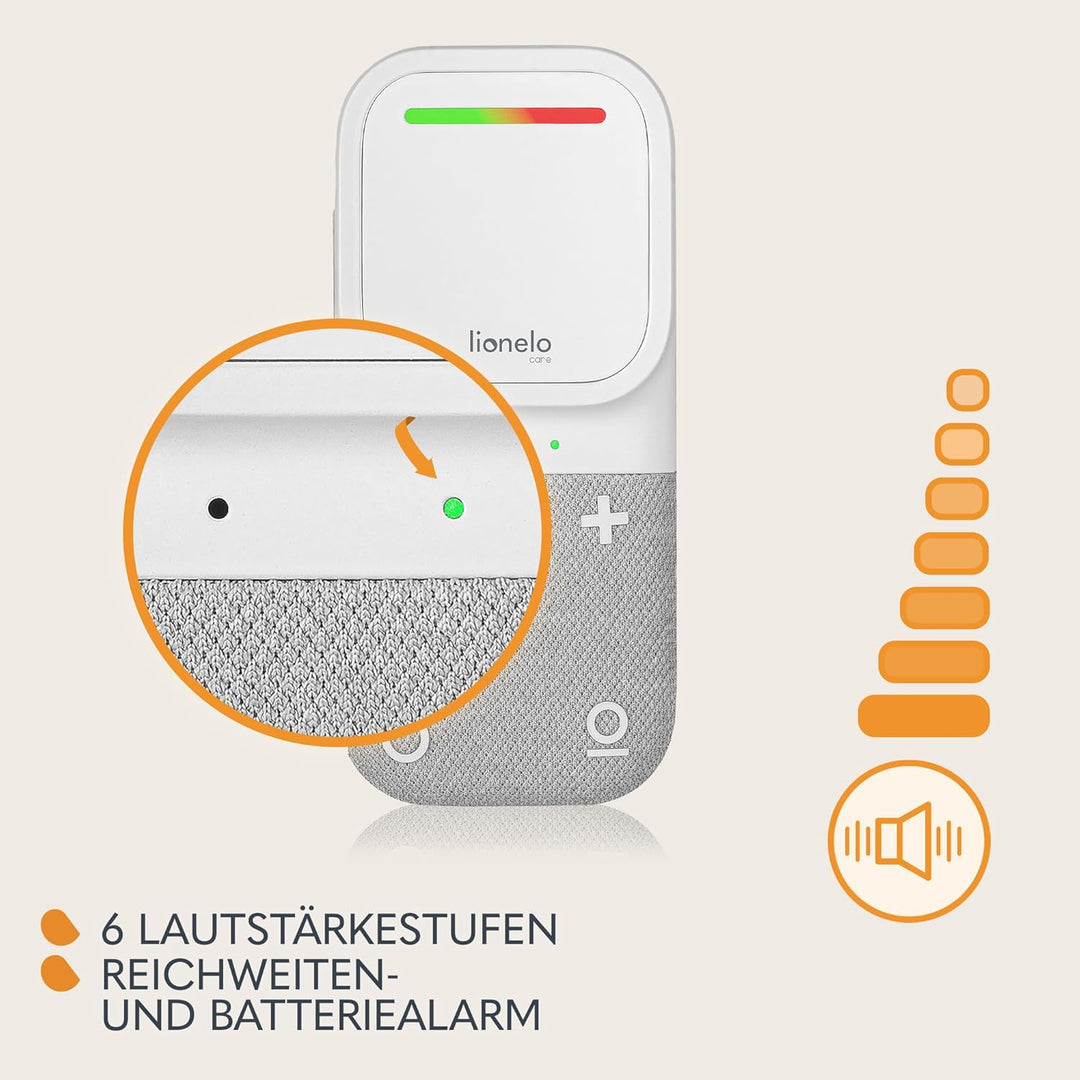 LIONELO Babyline 2.2 Elektronisches Audio Babyphone mit Nachtlicht, Reichweite bis zu 400 m, Zwei-We