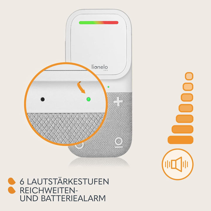 LIONELO Babyline 2.2 Elektronisches Audio Babyphone mit Nachtlicht, Reichweite bis zu 400 m, Zwei-We