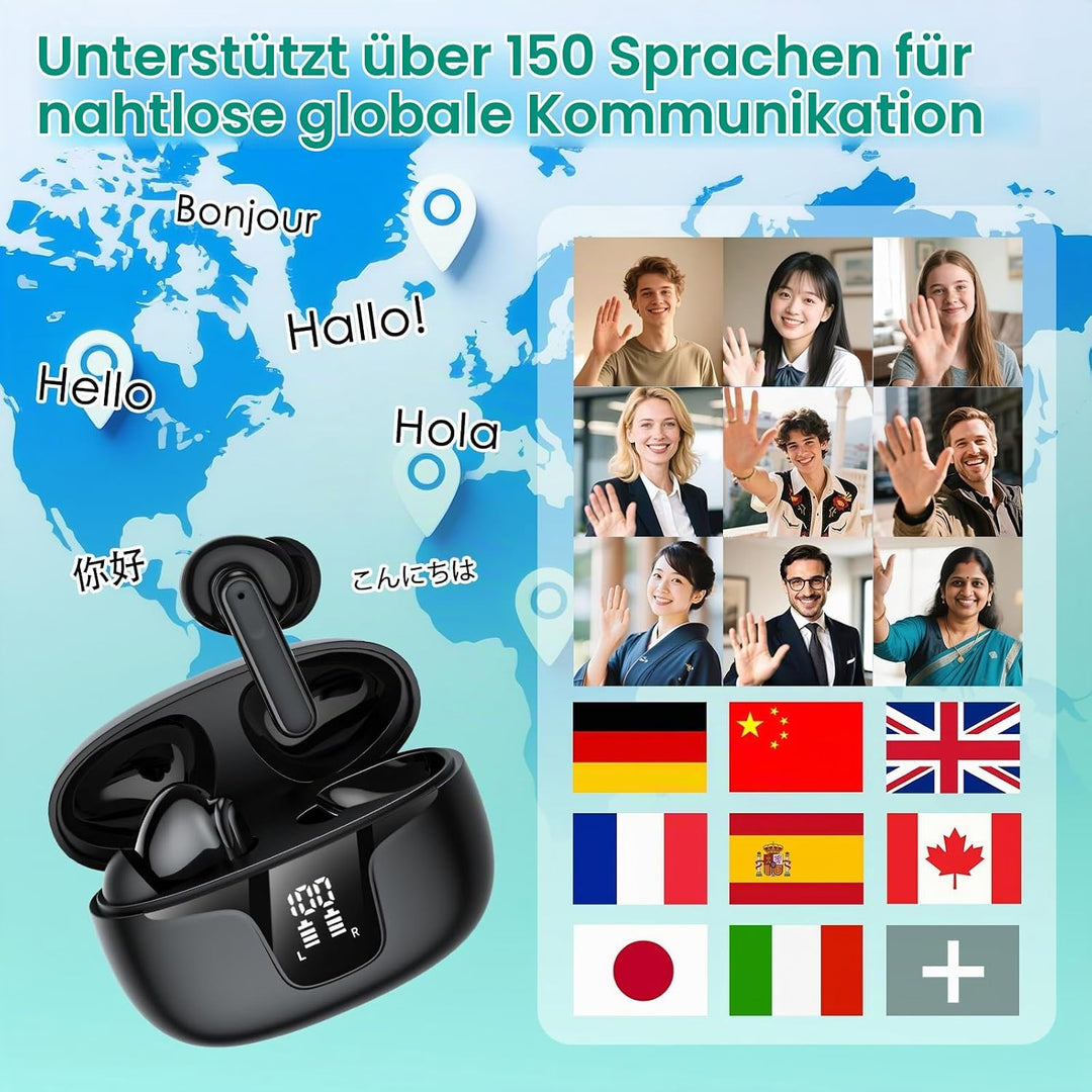 AI übersetzer kopfhörer,150 Sprachen &amp; Offline-Übersetzung, 3-in-1 sprachübersetzer, 7 Übersetzungsm