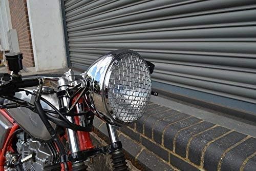 Alchemy Parts Motorrad Scheinwerfer Abdeckung für Scrambler Projekt Massgefertigt 5.75" Zoll Netz Gr