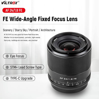 VILTROX AF 24mm F1.8 FE Mount Full Frame Autofokus Weiter Winkel Leicht Augenfokus Objektiv für Sony