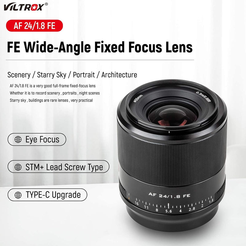 VILTROX AF 24mm F1.8 FE Mount Full Frame Autofokus Weiter Winkel Leicht Augenfokus Objektiv für Sony