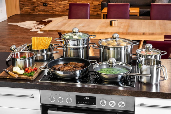 Karcher Topfset Jette (Edelstahl, 14-teilig, inkl. 5 Glasdeckel, Induktion)