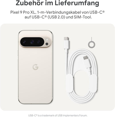 Google Pixel 9 Pro XL – Android-Smartphone mit Gemini ohne SIM-Lock, Dreifach-Rückkamerasystem, 24 S