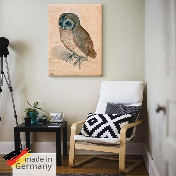 ARTland Leinwandbilder Wandbild Bild auf Leinwand 30x40 cm Wanddeko Tiere Vogel Eule Käuzchen 1508 R