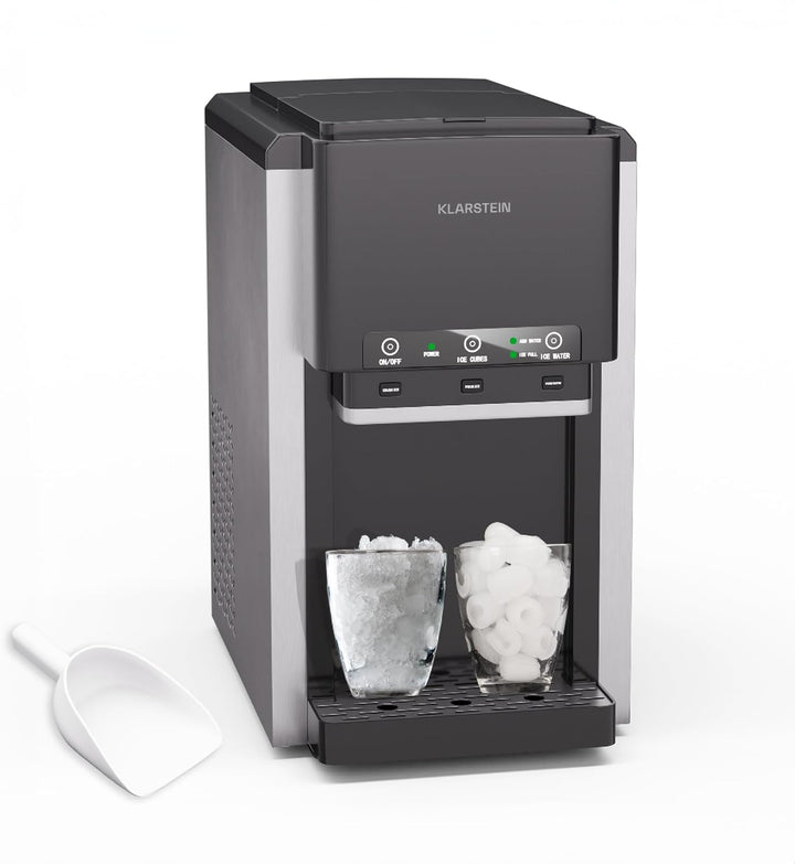 Klarstein ArcticBlend 3in1-Eiswürfelmaschine – 20 kg/24 h, Kugeleis & Crushed Ice, Wasserspender, 6-