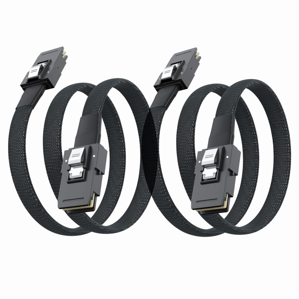 10Gtek [2 Stück] SFF-8087 zu SFF-8087 0.5-Meter Internes Mini SAS Kabel, Mini SAS 36Pin SFF-8087 to