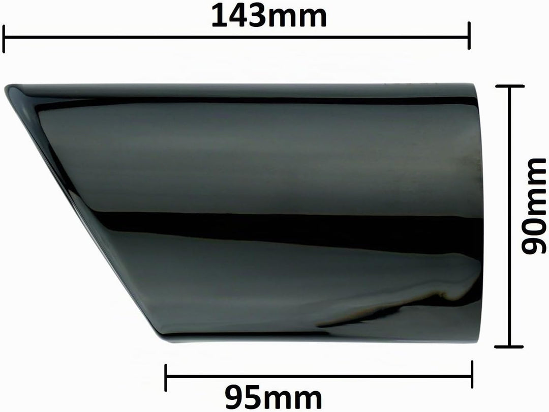 L&amp;P A297 2 Auspuffblenden Auspuffblende Schwarz Chrom Edelstahl poliert kompatibel mit A4 B8 A5 8T P