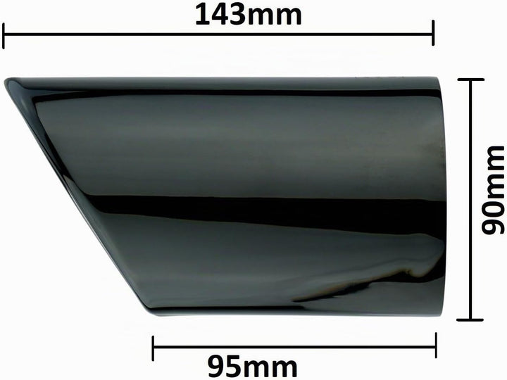 L&amp;P A297 2 Auspuffblenden Auspuffblende Schwarz Chrom Edelstahl poliert kompatibel mit A4 B8 A5 8T P