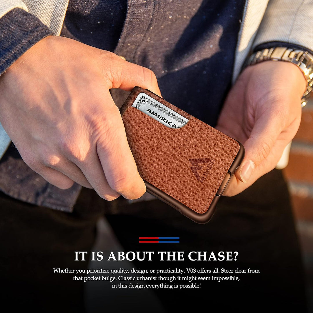MURADIN Taktische minimalistische Brieftasche für Männer, Elegante Bifold Herren-Geldbörse, schlanke