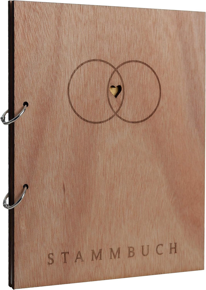 Hochzeitideal Stammbuch der Familie Familienstammbuch Holzcover inkl. Lasergravur (Serie Alan)