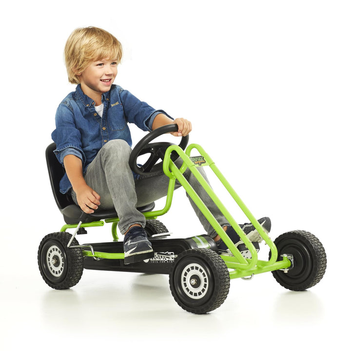 hauck Go-Kart Lightning für Kinder ab 4 Jahren bis 50 kg Köpergrösse 90-110 cm, Tretauto mit Handbre