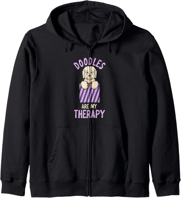 Doodles sind meine Therapie Ironic Goldendoodle Kapuzenjacke