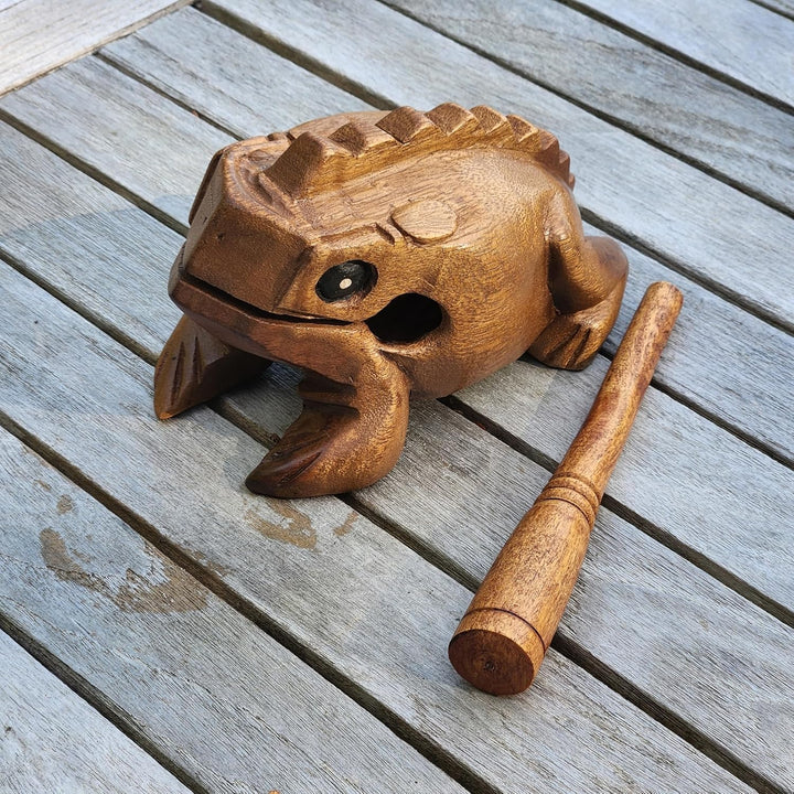 Purity Style Quakender Holzfrosch Guiro in Geschenkverpackung - Schlaginstrument aus Fairem Handel (