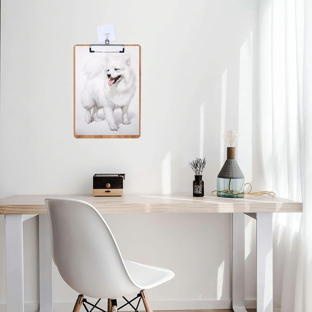 GUOKOFF Klemmbrett A5, 6 Stück Klemmbrett Holz, Hartplatten Klemmbrett A5 mit Gummierter Metalklemme