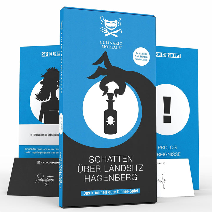 CULINARIO MORTALE® – Schatten über Landsitz Hagenberg - Krimidinner für Zuhause für 6 bis 8 Personen